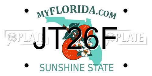 JT26F Florida License Plate