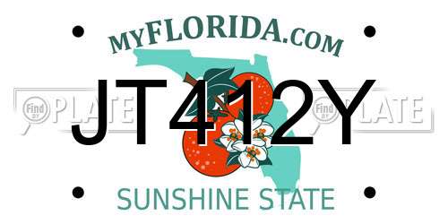 JT412Y Florida License Plate