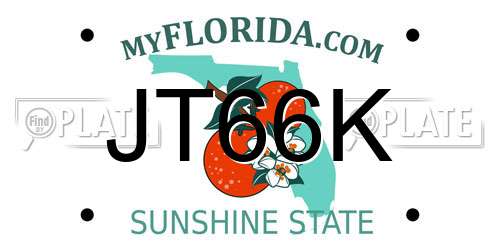 JT66K Florida License Plate