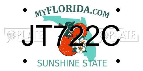 JT722C Florida License Plate