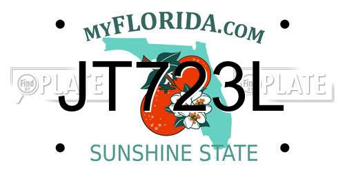 JT723L Florida License Plate