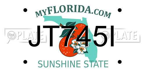 JT745I Florida License Plate