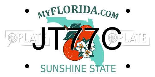 JT77C Florida License Plate