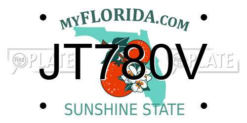 JT780V Florida License Plate