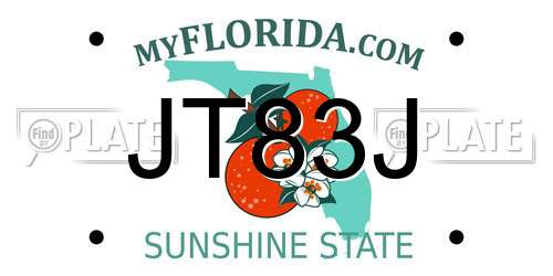 JT83J Florida License Plate