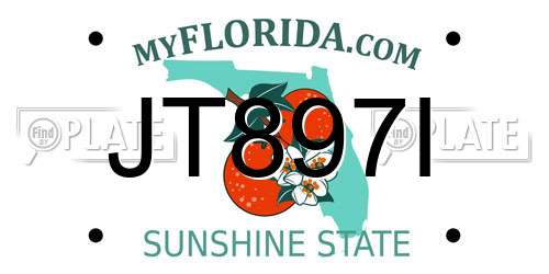 JT897I Florida License Plate