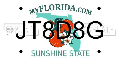JT8D8G Florida License Plate