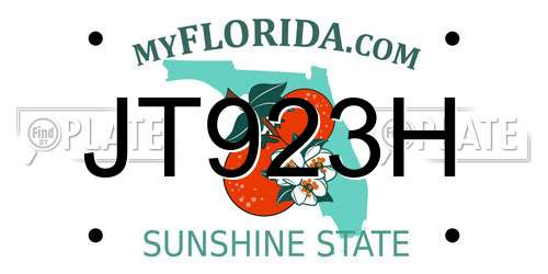JT923H Florida License Plate