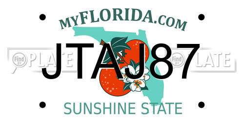 JTAJ87 Florida License Plate