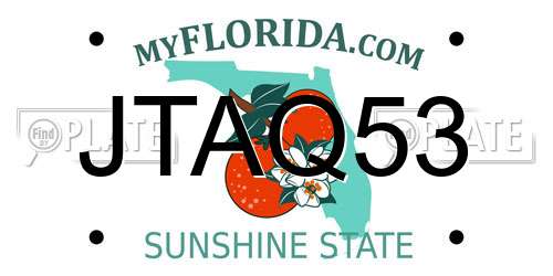 JTAQ53 Florida License Plate