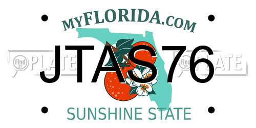 JTAS76 Florida License Plate