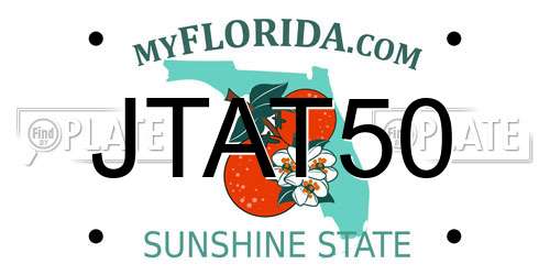 JTAT50 Florida License Plate