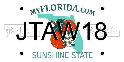 JTAW18 Florida License Plate