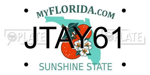 JTAY61 Florida License Plate