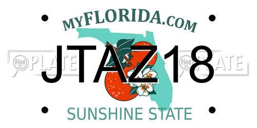 JTAZ18 Florida License Plate