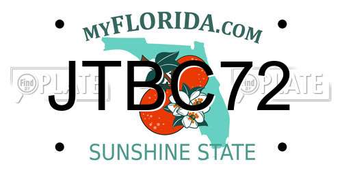 JTBC72 Florida License Plate