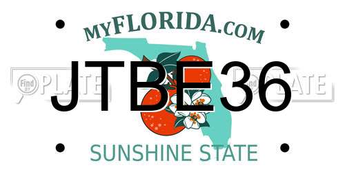 JTBE36 Florida License Plate
