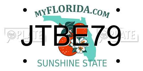 JTBE79 Florida License Plate