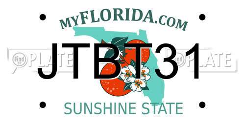 JTBT31 Florida License Plate