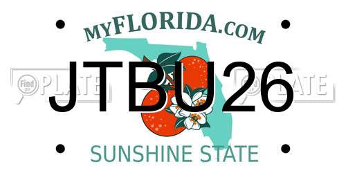 JTBU26 Florida License Plate