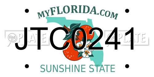JTC0241 Florida License Plate