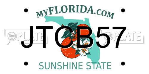 JTCB57 Florida License Plate