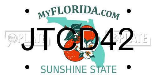 JTCD42 Florida License Plate