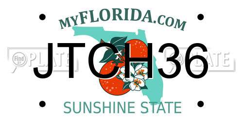JTCH36 Florida License Plate
