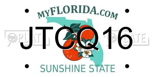 JTCQ16 Florida License Plate