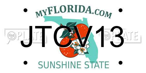 JTCV13 Florida License Plate