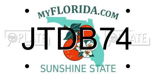 JTDB74 Florida License Plate