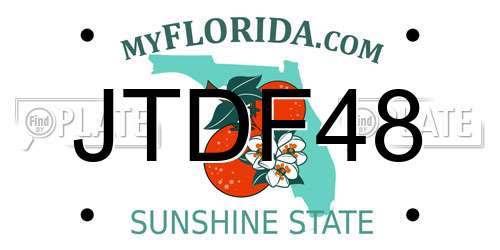 JTDF48 Florida License Plate