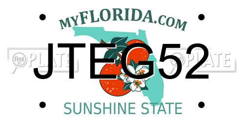 JTEG52 Florida License Plate
