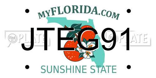 JTEG91 Florida License Plate