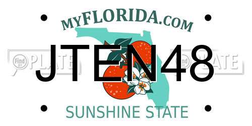 JTEN48 Florida License Plate