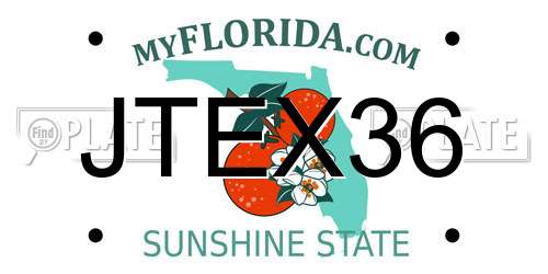 JTEX36 Florida License Plate