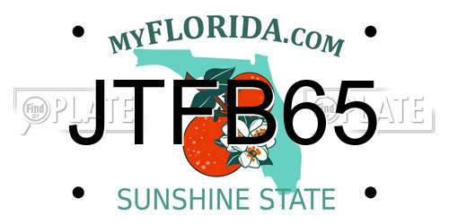 JTFB65 Florida License Plate