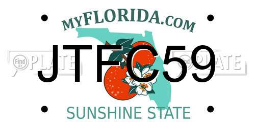 JTFC59 Florida License Plate