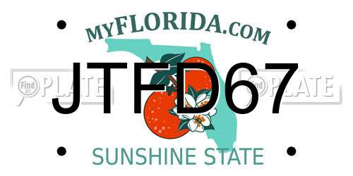 JTFD67 Florida License Plate