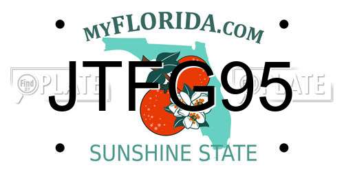 JTFG95 Florida License Plate