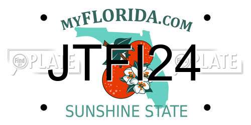 JTFI24 Florida License Plate