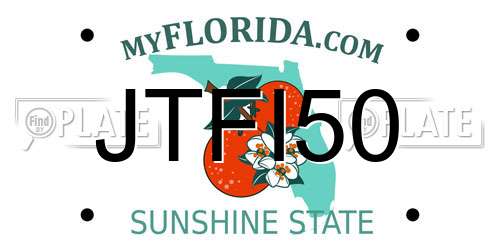 JTFI50 Florida License Plate