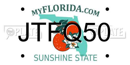 JTFQ50 Florida License Plate