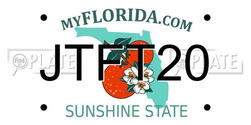 JTFT20 Florida License Plate
