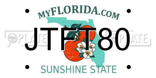 JTFT80 Florida License Plate