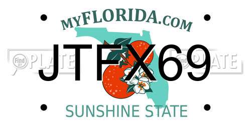 JTFX69 Florida License Plate