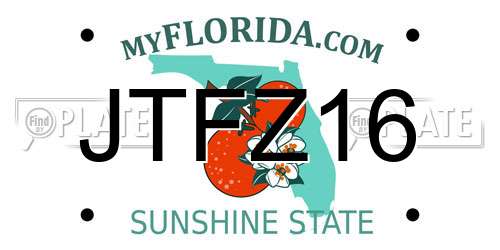 JTFZ16 Florida License Plate