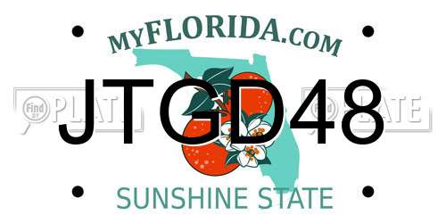 JTGD48 Florida License Plate