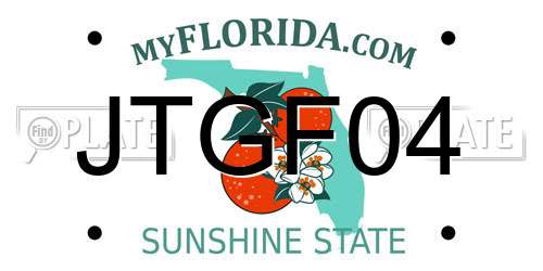 JTGF04 Florida License Plate