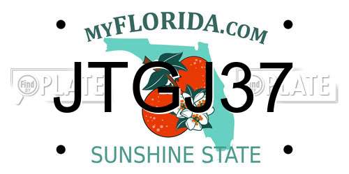 JTGJ37 Florida License Plate